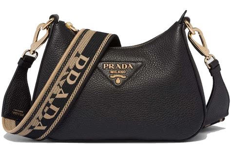 prada tote leather gold tone black